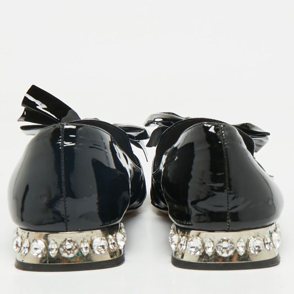 Miu Miu Black Patent Leather Crystals Embellished… - image 5